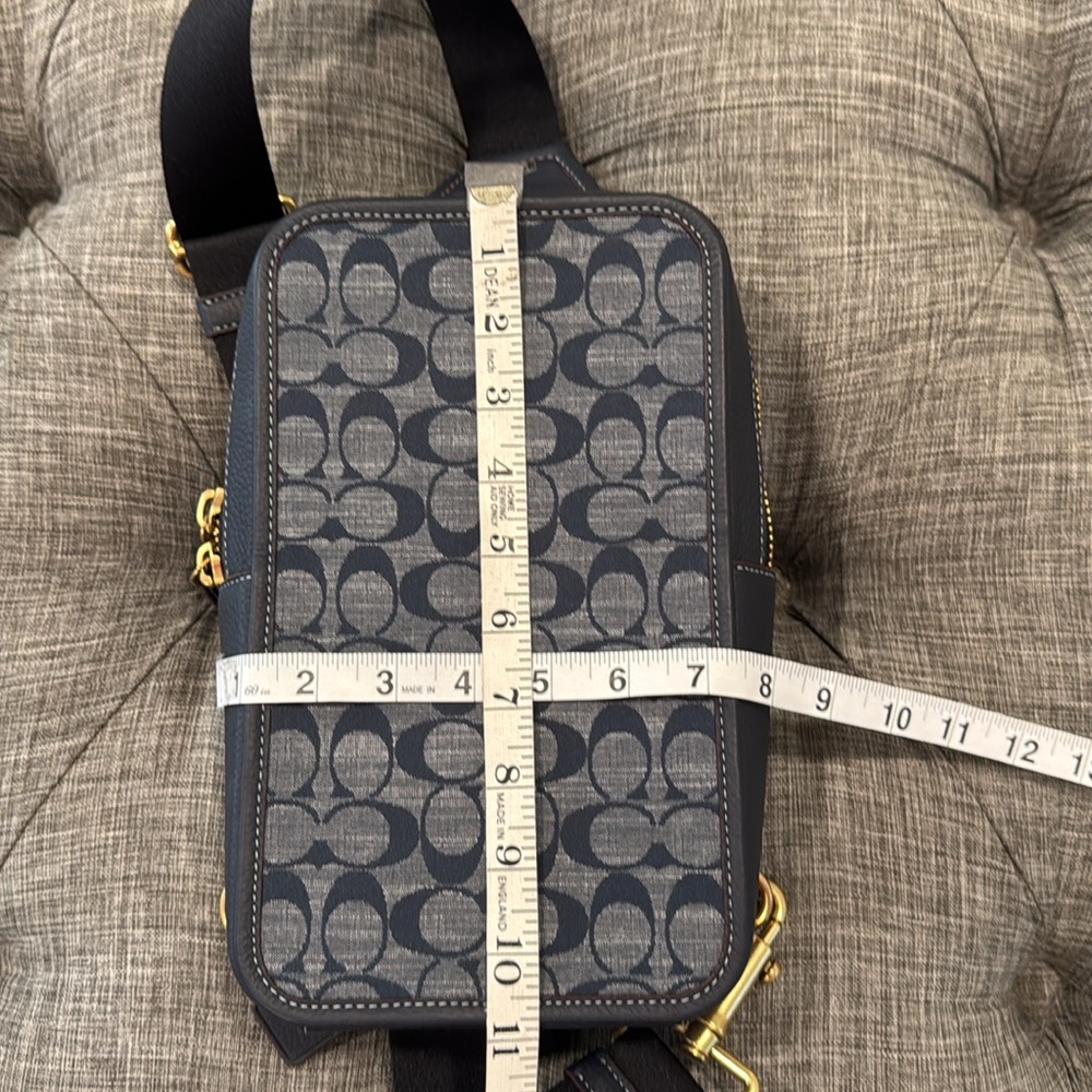 Coach Bag Denim Signature Crossbody Fanny Messenger - Picture 17 of 17